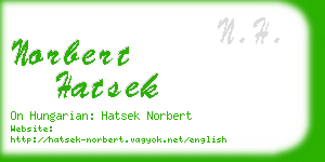 norbert hatsek business card